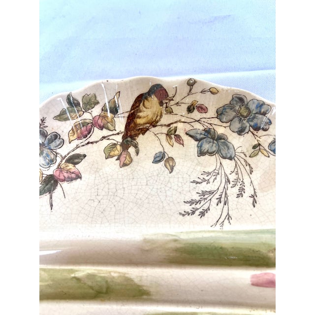 1890s English Majolica Shell Shape Asparagus Plate For Sale - Image 9 of 11