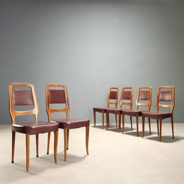 Vintage Dining Chairs with Beech Frame, 1950s, Set of 6 For Sale - Image 11 of 11