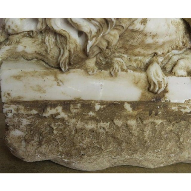Pair of Carved Stone Replica Lions Originally by Antonio Canova For Sale - Image 9 of 10