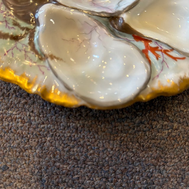 Hand-Painted Oyster Plate H&c For Sale - Image 11 of 12