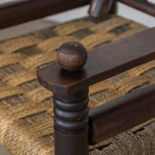 1940s Oak and Woven Lounge Chair by Charles Dudouyt For Sale - Image 12 of 14