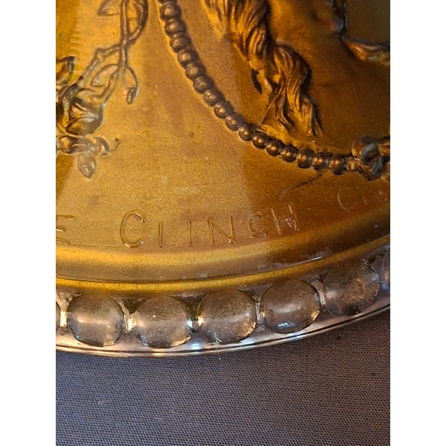 Antique Eapg Riverside Glass No. 423 Empress Kerosene Lamp Gold Intaglio Base 10.75" c.1894 For Sale - Image 9 of 15