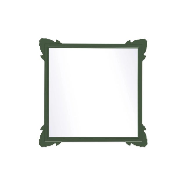 Contemporary Fleur Home Garden District Napoleon Square Mirror in Duck Green, 24x24 For Sale - Image 3 of 3