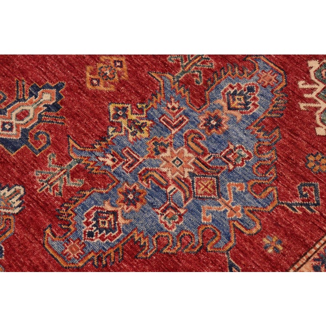 1990s Bohemian Super Kazak Red/Ivory Wool Rug - 8'10'' X 12'7'' For Sale - Image 5 of 10