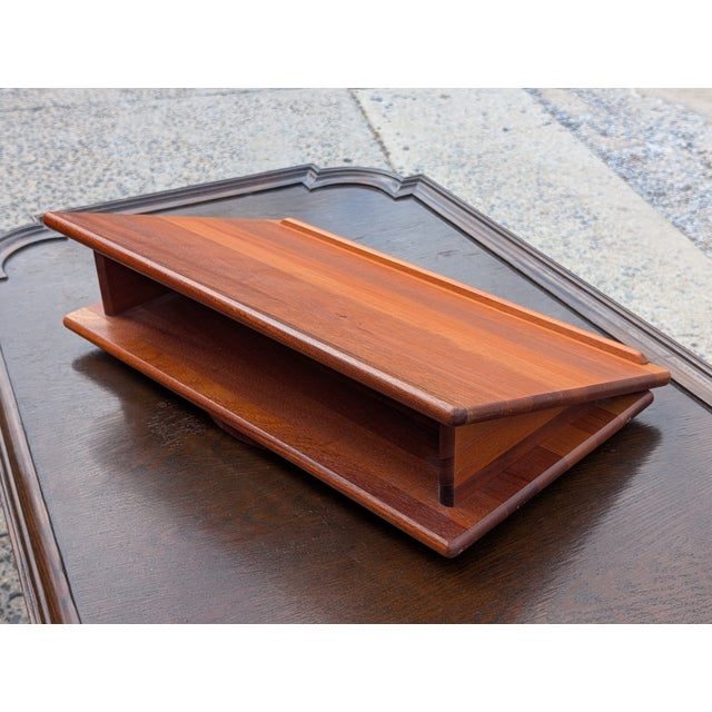 Mid-Century Modern Danish Handcrafted Mid-20th Century Solid Teak Book Cradle / Book Stand For Sale - Image 3 of 7