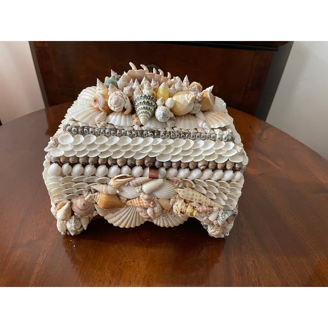 Nautical 1970s Elegant Coastal Sea Shell Jewelry Treasure Box For Sale - Image 3 of 5