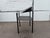 Attributed Artelano Black Leather Arm Side Chair, Italy 1980s For Sale - Image 11 of 14