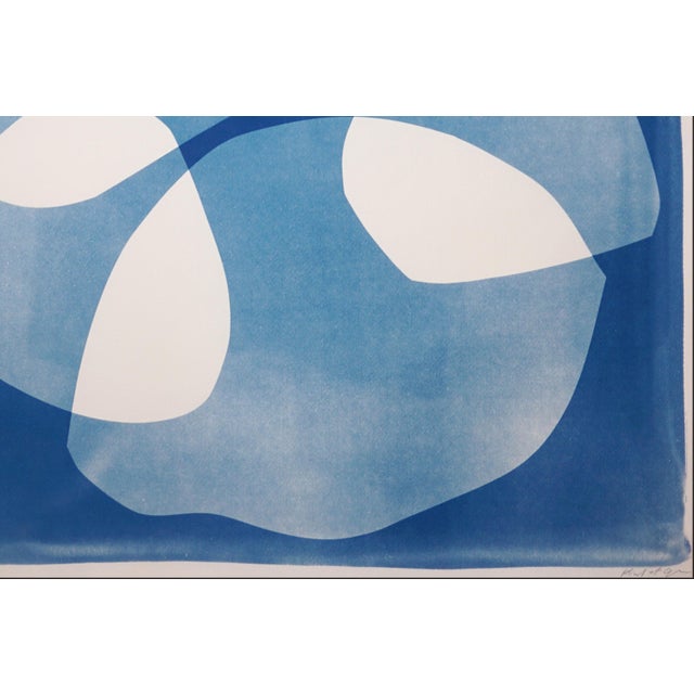 2026, Organic Floating Shapes in Blue Tones, Handmade Monotype Diptych, Our Subtle Differences, Cyanotype on Paper For Sale - Image 10 of 10