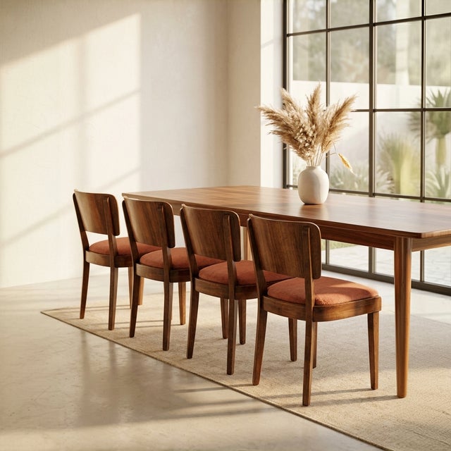 German Dining Chairs in Walnut, 1940s, Set of 6 For Sale - Image 10 of 12