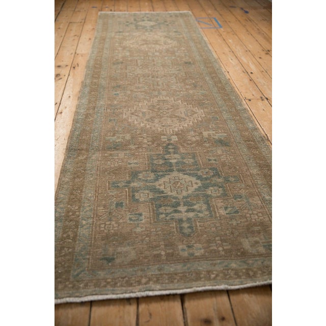 Sand Vintage Distressed Heriz Rug Runner - 3'5" x 10'8" For Sale - Image 8 of 11