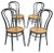 Dining Chairs in Curved Beech & Vienna Straw Seat by Michael Thonet for Thonet, 1940s, Set of 4 For Sale