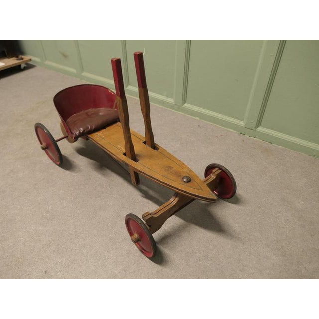 Antique Wooden Hand Operated Childrens Tricycle Car from Periclès, 1930s For Sale - Image 11 of 12
