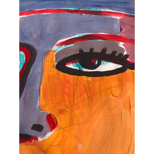 Contemporary “The Egyptian” Original Painting by Cassandra Auker, Acrylic on Paper For Sale - Image 3 of 6