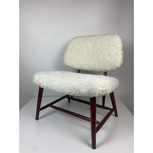 Brown Mid-Century Scandinavian Model Teve Lounge or Easy Chair attributed to Alf Svensson, 1950s For Sale - Image 8 of 18