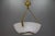 1920s Large White Alabaster with Black Veins & Bronze Pendant, 1920s For Sale - Image 5 of 18