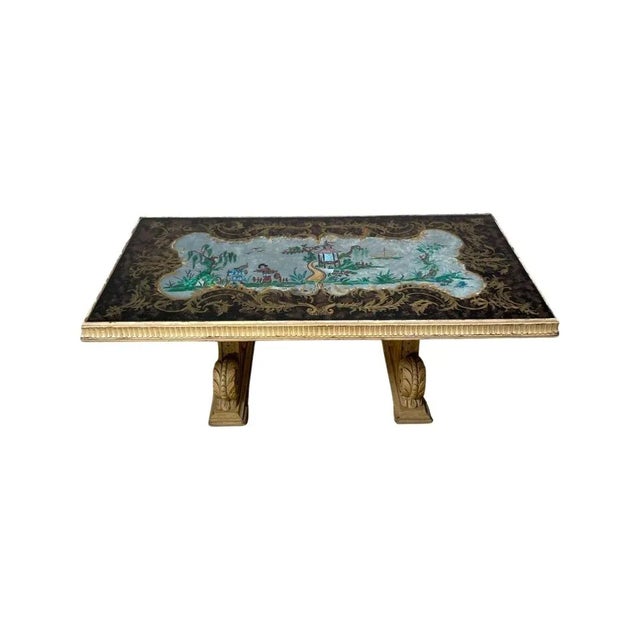 1960s Vintage Painted Mirrored Coffee Table For Sale - Image 13 of 13