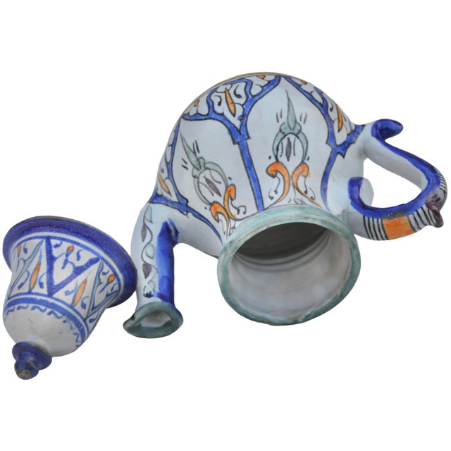 White Mid 20th Century Andalusian-Patterned Ceramic-Art Decorative Teapot For Sale - Image 8 of 9