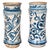 Pair of Antique 17th Century Spanish Blue & White Pottery Albarelli Drug Jars 1680 For Sale - Image 4 of 12