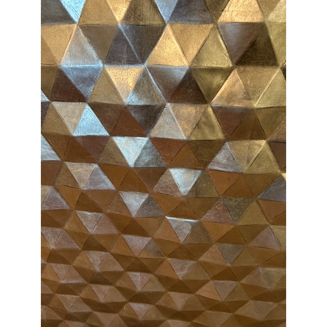 Very Large 3 Dimensional Geometric Silverleaf Wall Sculpture For Sale - Image 4 of 10