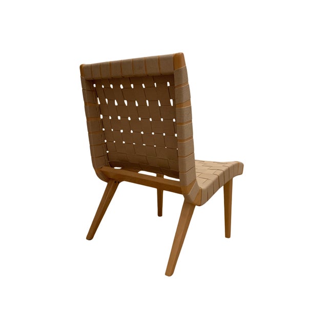Lounge Chair with Flax Webbing and Clear Maple Finish by Jens Risom for Knoll Inc. For Sale - Image 9 of 13