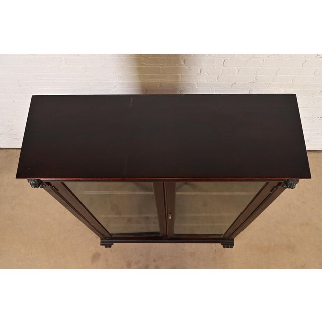 R. J. Horner Style American Empire Carved Mahogany Bookcase With Lion Heads, Circa 1890s For Sale - Image 10 of 13