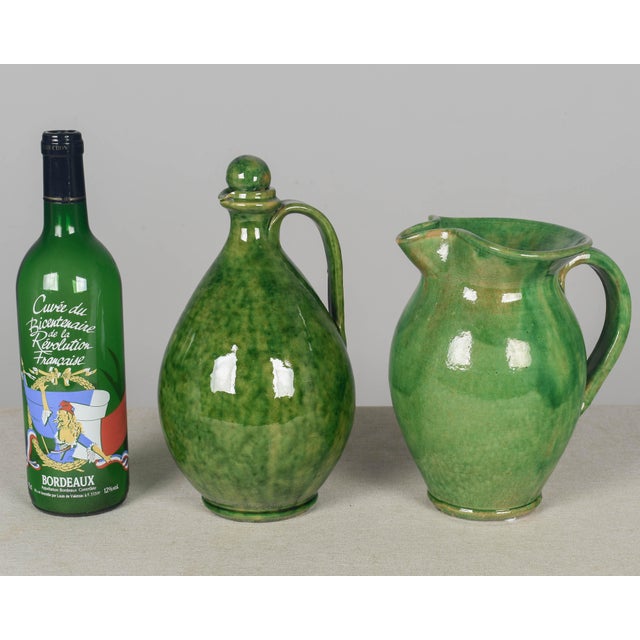 French Biot Pottery Pitcher & Cruet Set For Sale - Image 12 of 12