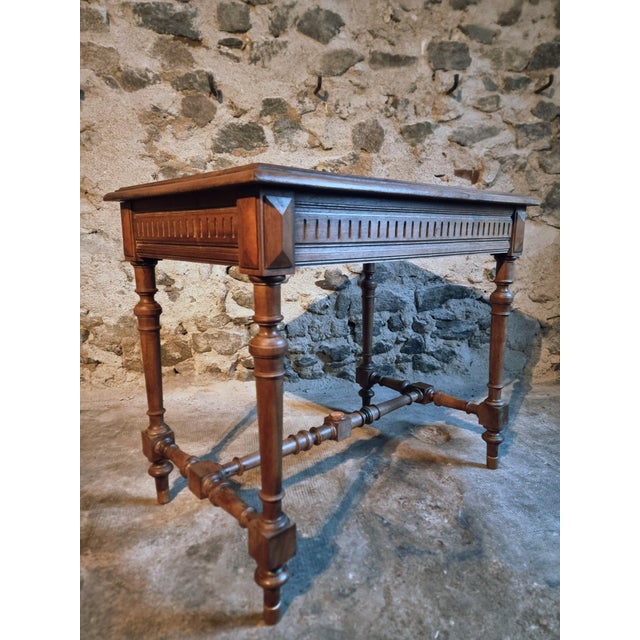 French Walnut Writing Desk, 1930s For Sale - Image 13 of 15