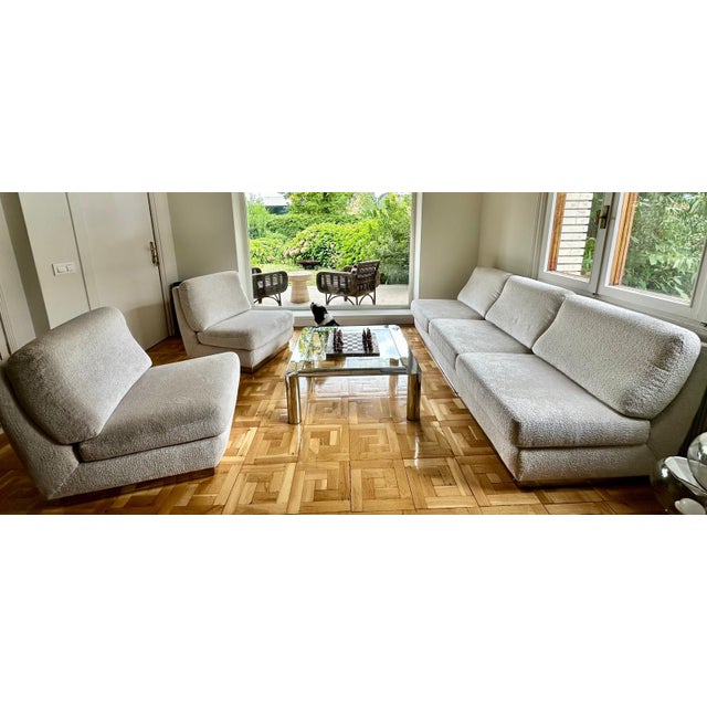 1970s Sofa & Chairs attributed to Jacques Charpentier, 1970, Set of 3 For Sale - Image 5 of 18