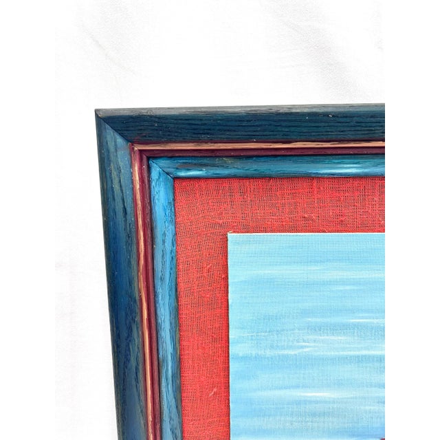 Wood 1970s Nautical Folk Art Sailboat Seascape Painting – Framed Coastal Wall Art For Sale - Image 7 of 9