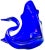 Blue Mid-Century Handblown Cobalt Blue Art-Glass Swan Centerpiece For Sale - Image 8 of 9