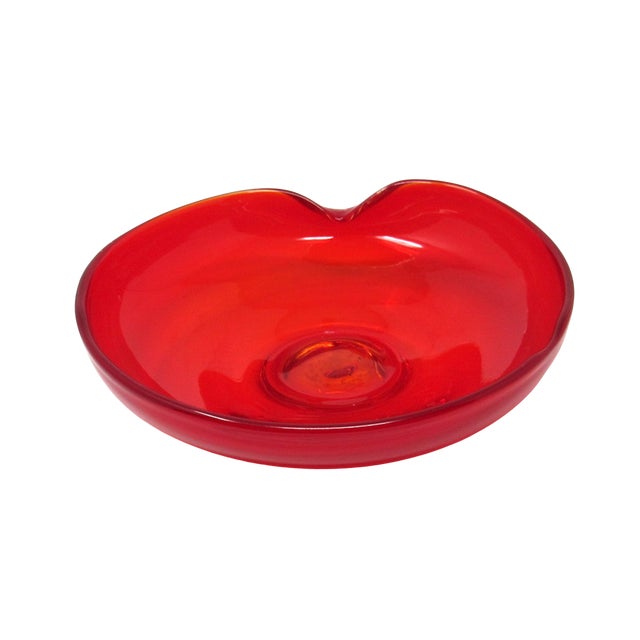 1960s Ruby Red Hand-Blown Glass Ashtray For Sale In Los Angeles - Image 6 of 8
