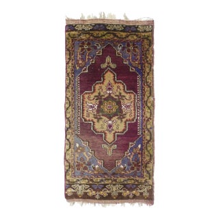 Vintage Turkish Rug 1'8'' x 3'9'' For Sale