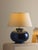 Brass Hudson Valley Lighting Moodus 20 in. 1 Light Table Lamp in Aged Brass and Ceramic Parrish Blue Finish For Sale - Image 8 of 11