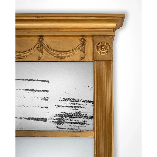 Wood American Federal Gilded Pier Mirror For Sale - Image 7 of 9