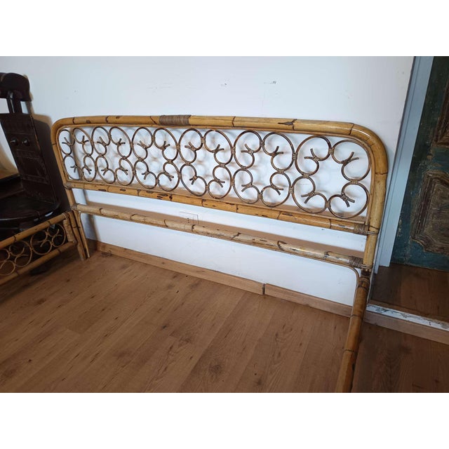 Wood Mid-Century Bamboo Bed, 1960s For Sale - Image 7 of 11