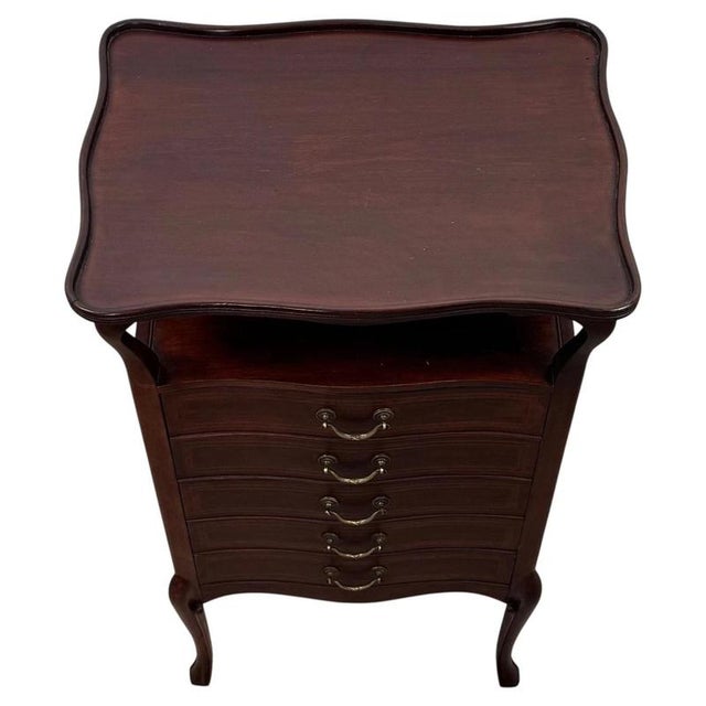Antique Early 20th Century English Edwardian Mahogany Cabinet with Drawers For Sale - Image 3 of 13