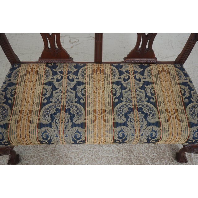 Hickory Chair Mahogany Mt Vernon Chippendale Style Settee For Sale - Image 12 of 18