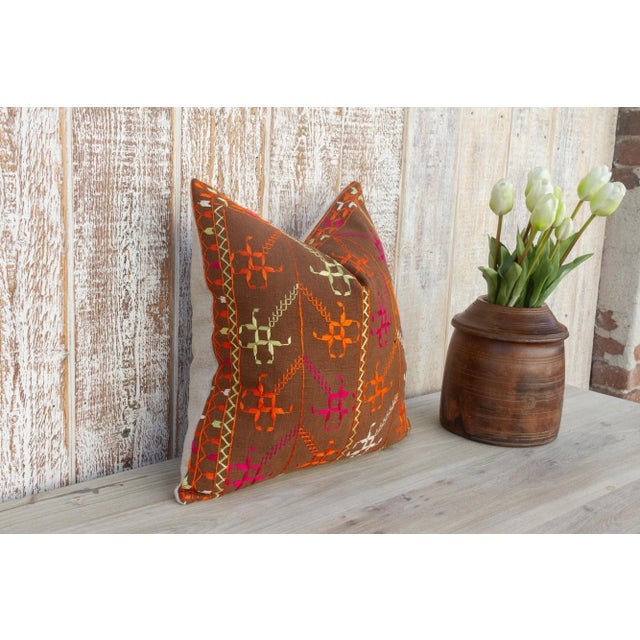 Abi Antique Indian Folk Pillow For Sale - Image 4 of 10