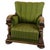 Armchair in Green Fabric with Wood Carvings, 1920s For Sale - Image 10 of 10