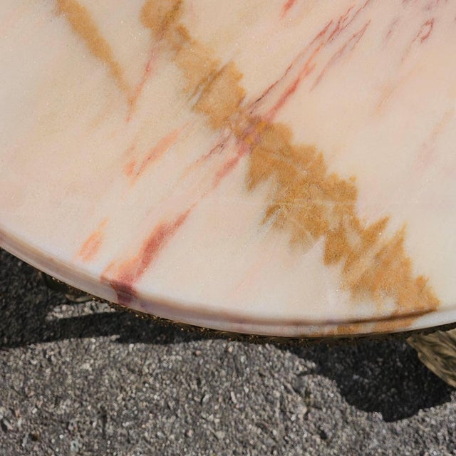 Vintage French Marble and Brass Coffee Table, 1969 For Sale - Image 11 of 15