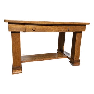 Mission Arts and Crafts Oak Library Desk Table. For Sale