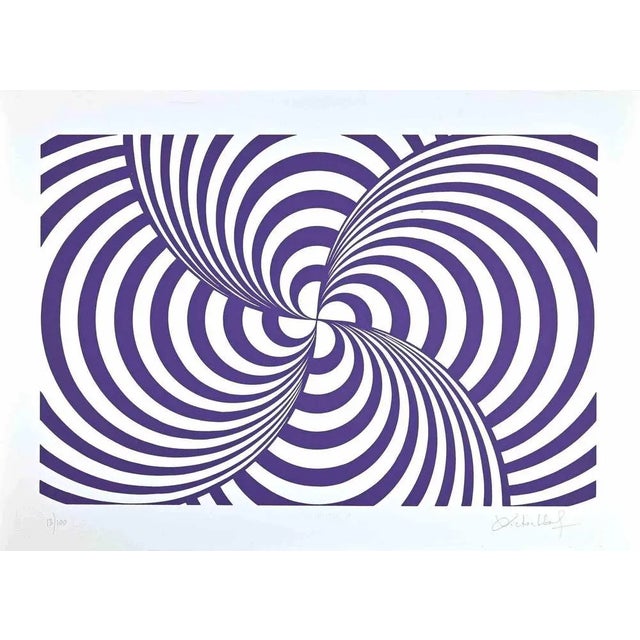 Abstract Violet Composition is a Screen Print on Paper realized by Victor Debach in 1970s. Limited edition of 100 copies...