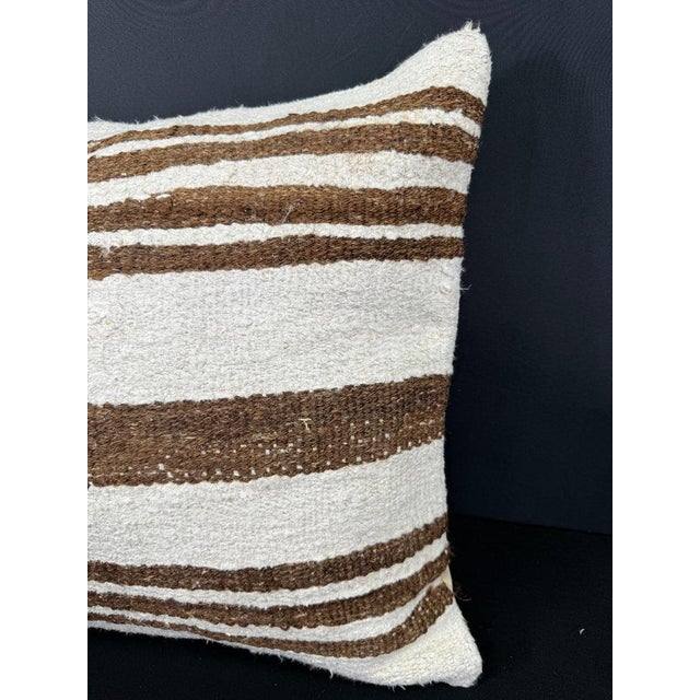 Contemporary Turkish Hemp Pillow Cushion Natural Beige Brown Cushion Cover 20"x20" For Sale - Image 3 of 4