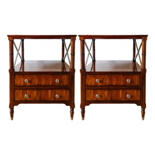 Ethan Allen Eugene Mahogany Night Tables or Nightstands - A Pair For Sale