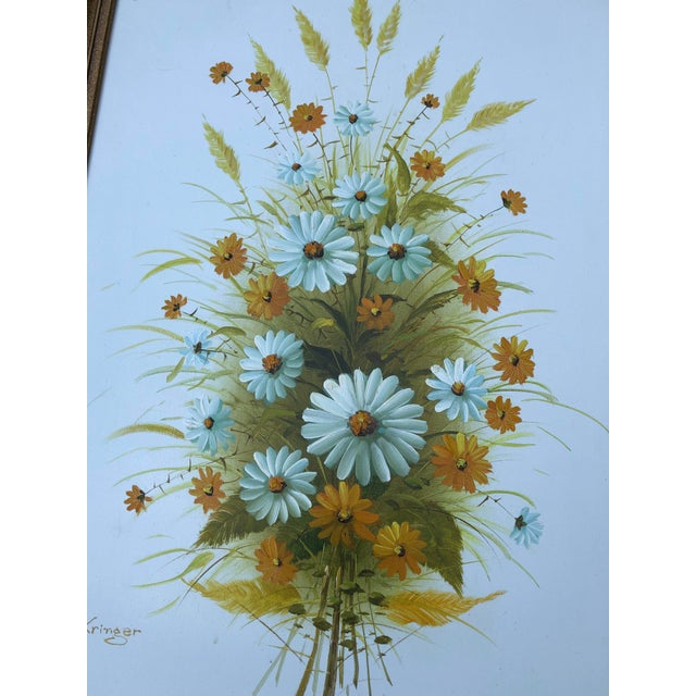 This painting has a white background then beautiful flowers the just pop! It is extremely well made and was made by an...
