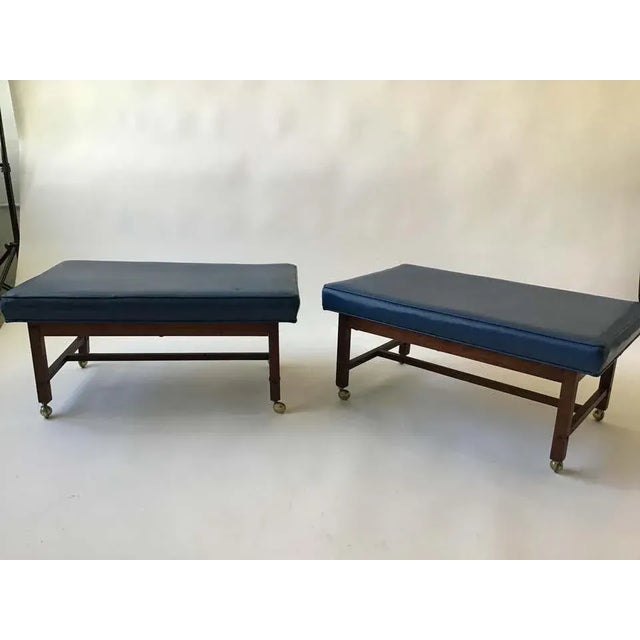 Wood 1960s Ottomans On Casters - A Pair For Sale - Image 7 of 13