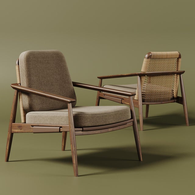 Textile Adam Armchair by Wood Tailors Club For Sale - Image 7 of 18