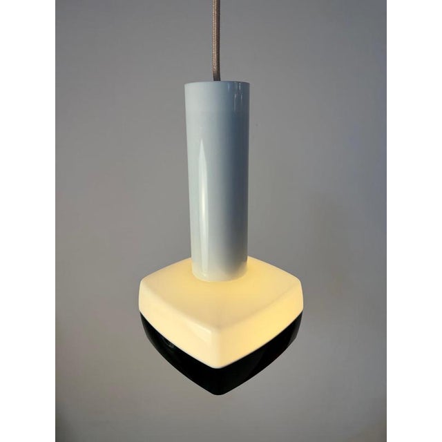 Black Black and White Pendant Lamp by Bent Karlby for Schrøder-Kemi, 1970s For Sale - Image 8 of 11