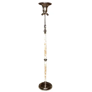 Art Deco Style Chrome & Cowhide Floor Lamp