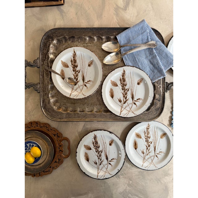 1980s Midwinter Stonehenge Wild Oats 7 Inch Salad Plates England - Set of Six (6) For Sale - Image 9 of 10